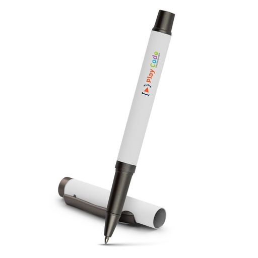 Długopis żelowy z zatyczką | Geraldine V2243-02 - biały