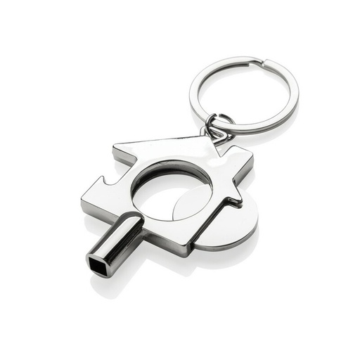 Brelok do kluczy 3 w 1 P191.7102 - srebrny
