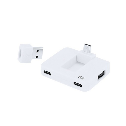 Hub USB 2.0 i USB-C z RABS VA605-02 - bialy