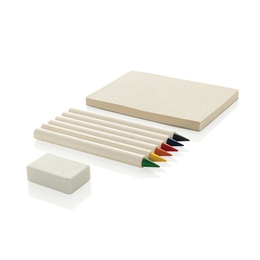 Zestaw kredek, notatnik Micki P611.3603 - bialy