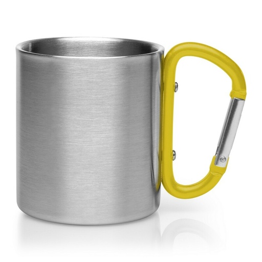 Metalowy kubek 210 ml z karabińczykiem | Easton V8437-08 - żółty
