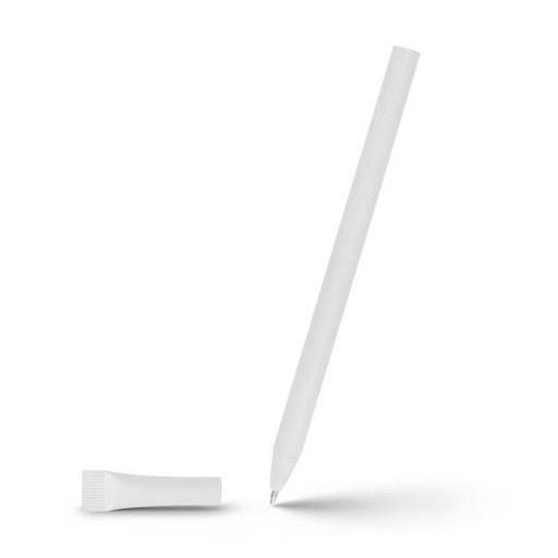 Długopis ze zrolowanego papieru z zatyczką | Brittany V1969-02 - biały