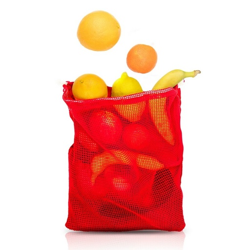 Bawełniany worek na owoce i warzywa, duży | Kelly V0055-05 - czerwony