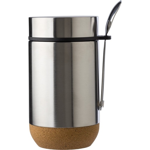 [V1218-32] Termiczny pojemnik na żywność 400 ml, łyżka V1218-32 - srebrny