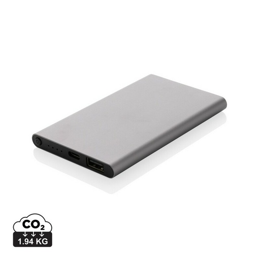 Power bank 4000 mAh z aluminium z recyklingu P322.420 - szary