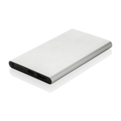 Power bank 4000 mAh z aluminium z recyklingu P322.422 - srebrny