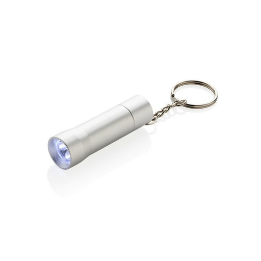 Brelok do kluczy z aluminium z recyklingu, latarka Flash P514.0402 - szary
