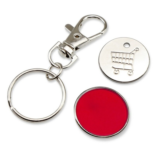 Brelok do kluczy, żeton do wózka na zakupy | Lill V4722-05 - czerwony