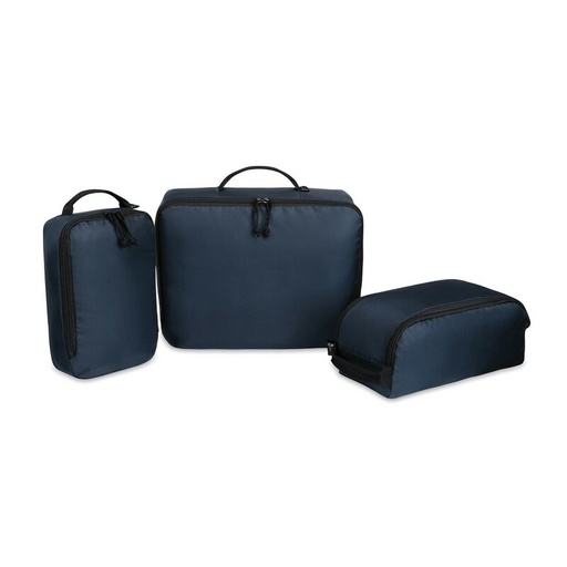 Zestaw organizerow podroznych 3 el. Renew AWARE™ RPET VR007-04 - granatowy