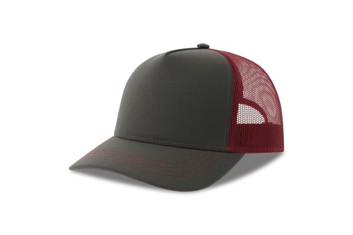 Czapka Trucker AT426 - Dark Grey & Burgundy