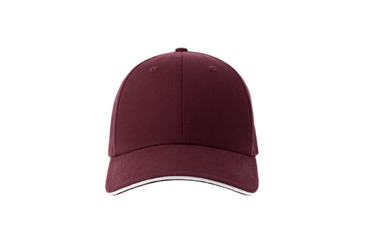 Czapka Klasyczna Bawełniana Twill AT684 - Burgundy & White