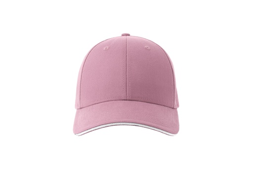 Czapka bawełniana z zakrzywionym daszkiem AT684 - Pink & White