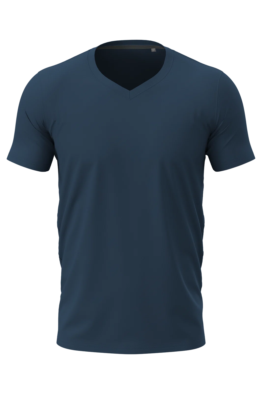 Koszulka Meska Slim V-neck Odprowadzajaca Wilgoc S9610 - Navy Blue