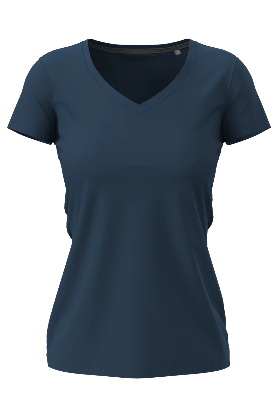 T-shirt Damski Slim Dekolt V S9710 - Navy Blue