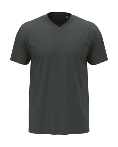 T-shirt Meski V-neck Klasyczny S270 - Slate Grey (Solid)