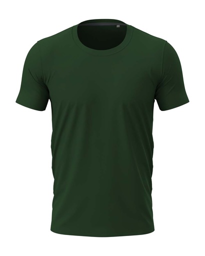Koszulka Meska Slim Bawelniana S9600 - Bottle Green