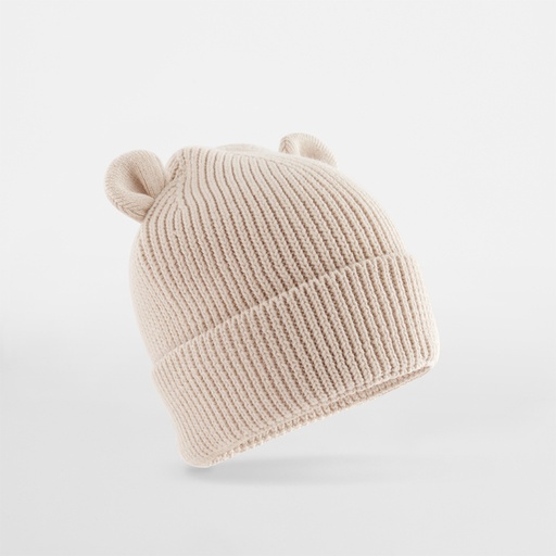 Czapka Dziecięca Beanie Bawełniana Z Uszami CB340A - Almond