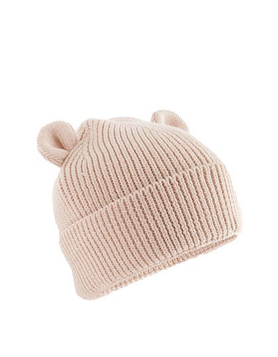Czapka Dziecięca Beanie Bawełniana Z Uszami CB340A - Almond