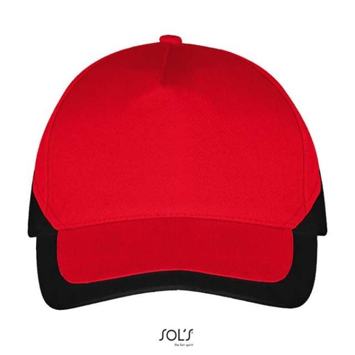 Czapka pieciopanelowa SO00595 - Red & Black