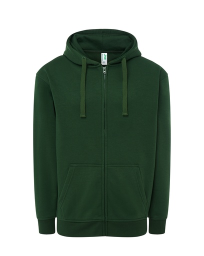 Bluza Meska z Kapturem i Zamkiem Szczotkowana Mieszanka JHK422 - Bottle Green