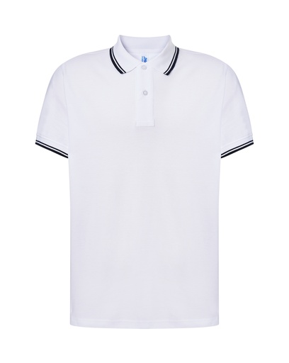 Męskie Polo Regular JHK510 - White & Navy