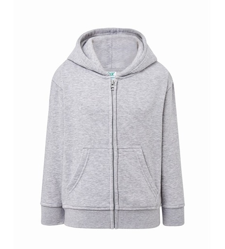 Bluza z kapturem dziecięca na zamek JHK425 - Ash Melange
