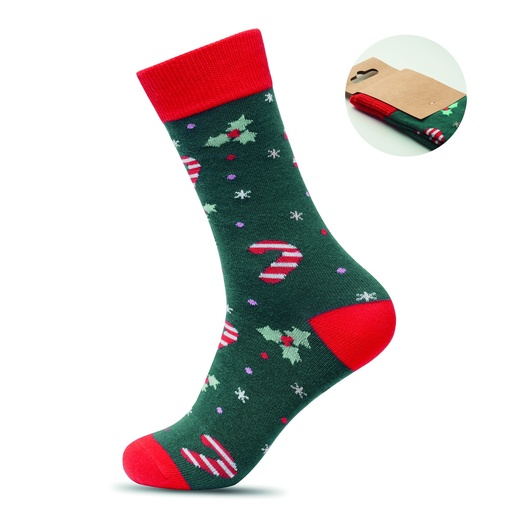 [CX1575-09] Para świątecznych skarpet L - Zielony