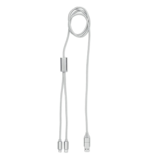 Dlugi kabel do ladowania 2w1 MO2081-14 - Srebrny