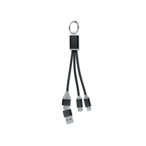 [MO2141-03] Kabel ładujący 4 w 1 typu C - Czarny