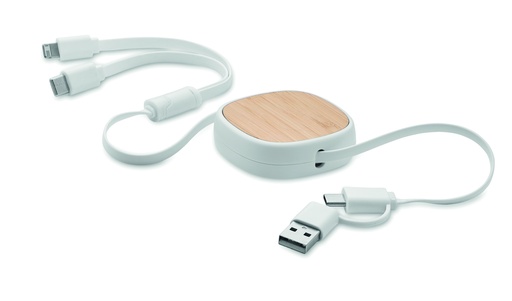 [MO2146-06] Chowany kabel USB do ładowania - Bialy