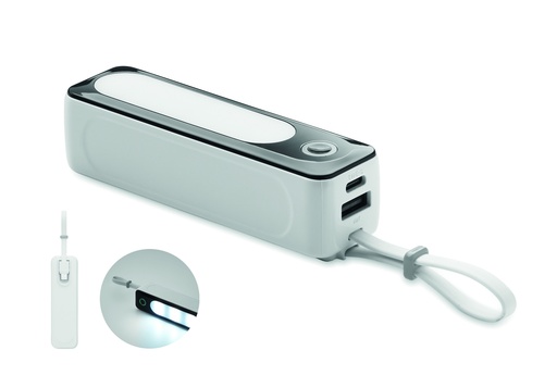 Power bank 5000 mAh z COB MO2178-06 - Bialy
