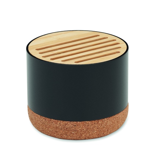 [MO2205-03] Głośnik z korka i aluminium - Czarny