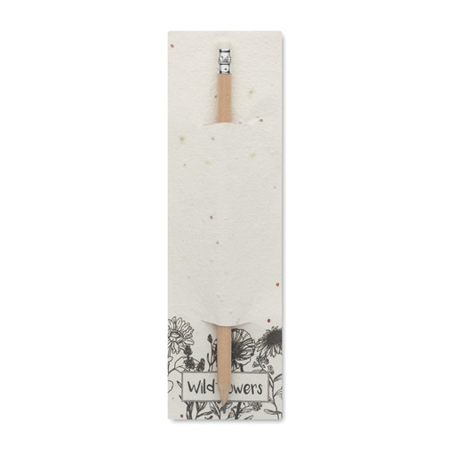 Olowek w etui z nasionami MO2257-06 - Bialy