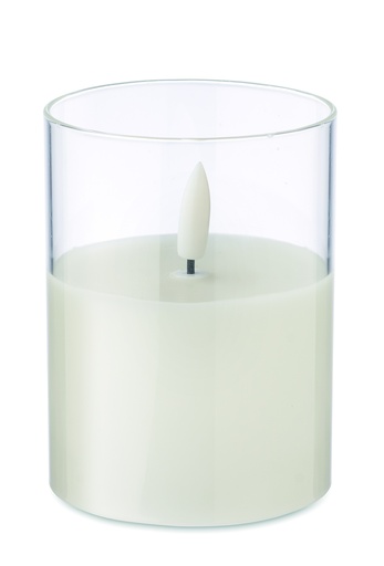[MO2366-06] Świeca woskowa LED w szkle - Bialy
