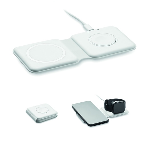 [MO2445-06] Składana ładowarka 2 w 1 o mocy - Bialy