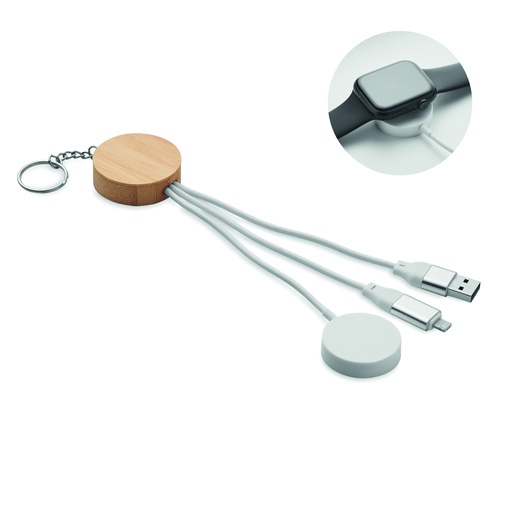 [MO2451-06] Brelok z kablem 4 w 1 60W - Bialy