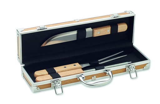 [MO2471-40] Narzędzia do grilla ze stali ni - Drewna