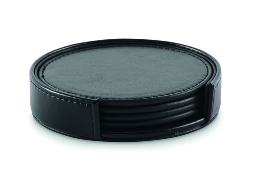 Zestaw 4 podkladek PU MO2615-03 - Czarny
