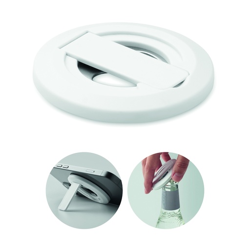 [MO2612-06] Uchwyt na telefon i otwieracz - Bialy