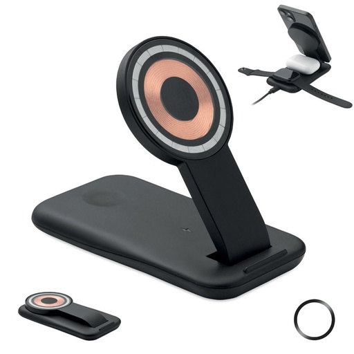 [MO2749-03] Bezprzew. ładowarka 3 w 1, 15W - Czarny