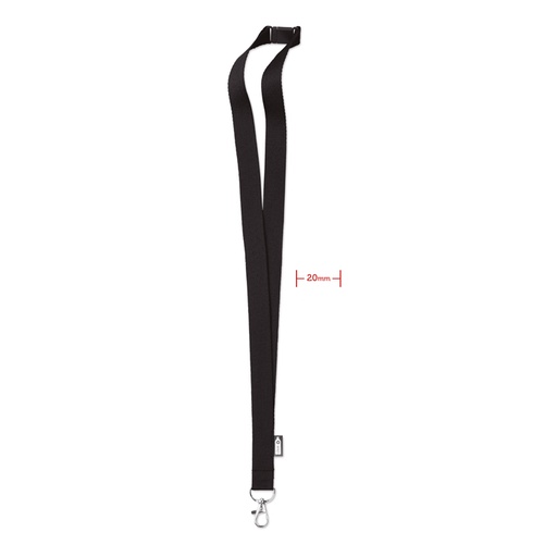 Smycz RPET 20 mm MO6100-03 - Czarny