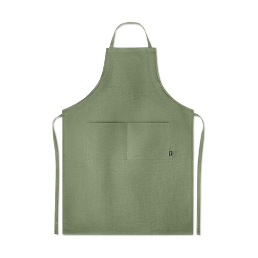Fartuch regulowany z konopi MO6164-09 - Zielony