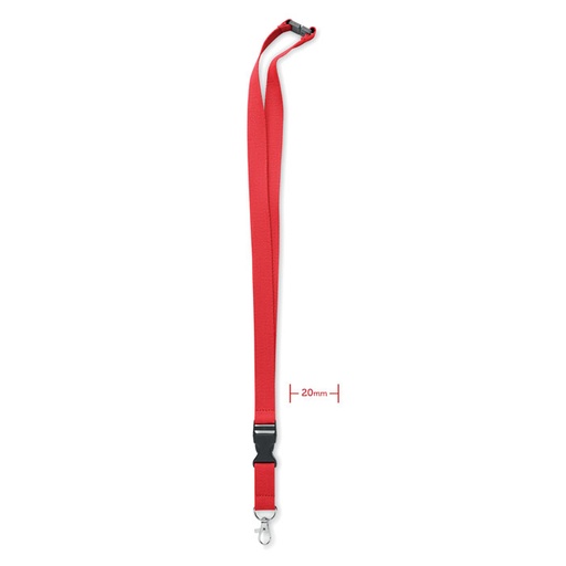 Smycz  bawelniana 20mm MO6708-05 - Czerwony