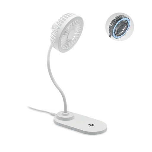 Wentylator biurkowy z lampka MO6810-06 - Bialy