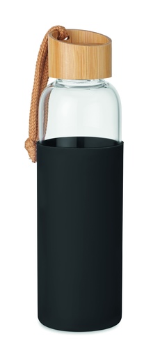 Szklana butelka 500 ml w etui - Czarny