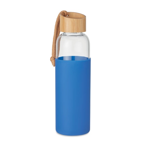 Szklana butelka 500 ml w etui - Niebieski