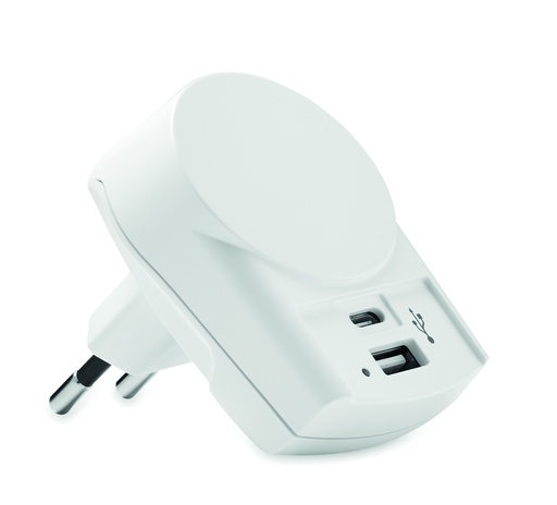 Ladowarka Euro USB (AC) 27W MO6883-06 - Bialy