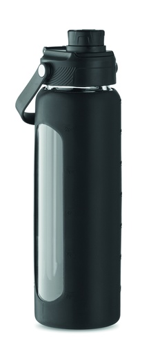 [MO6972-03] Szklana butelka w etui 750 ml - Czarny