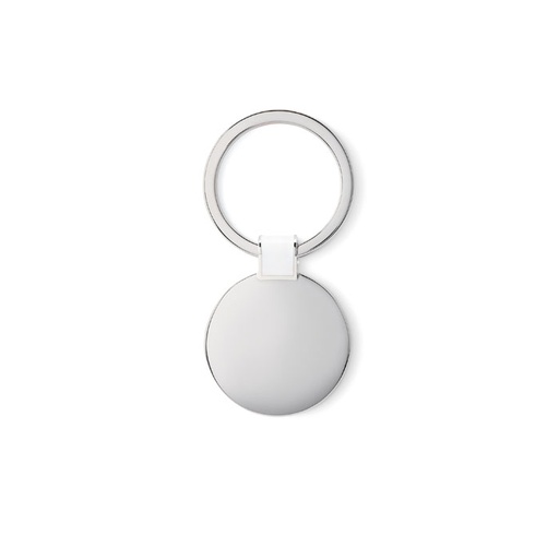 Okragly brelok MO8462-06 - Bialy