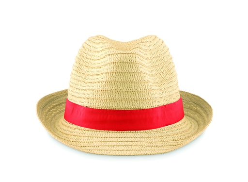 Kapelusz słomkowy - Czerwony